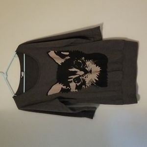 Hot Topic Meow Meow Cat 3/4 Sleeve XL Shirt